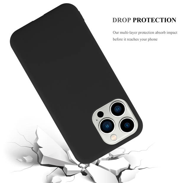 Cadorabo Hoesje geschikt voor Apple iPhone 14 PRO in CANDY ZWART - Beschermhoes TPU silicone Case Cover