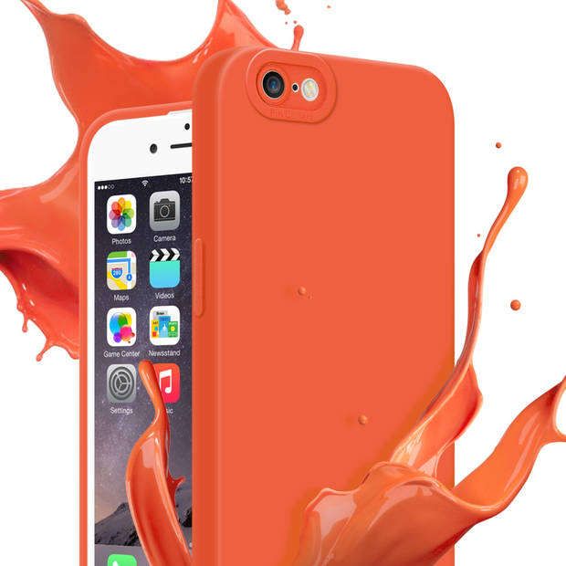 Cadorabo Hoesje geschikt voor Apple iPhone 6 PLUS / 6S PLUS in FLUID ORANJE - Beschermhoes TPU silicone Cover Case