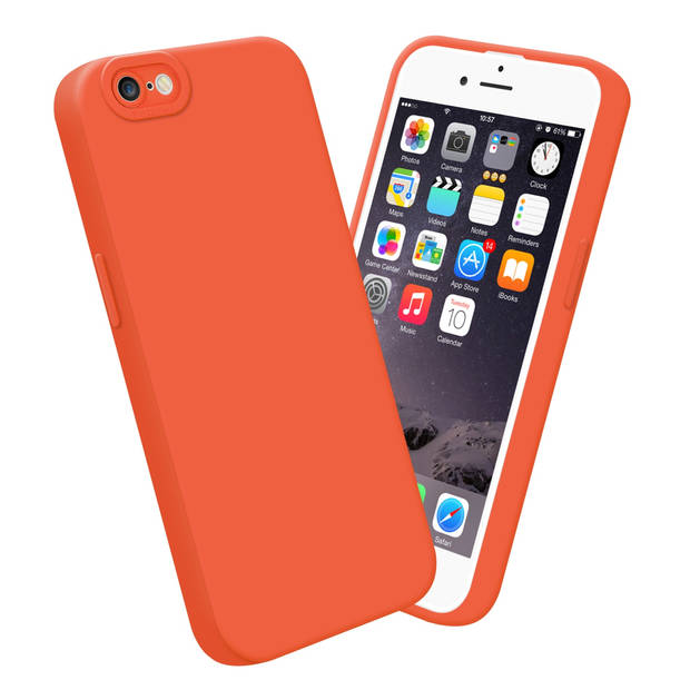 Cadorabo Hoesje geschikt voor Apple iPhone 6 PLUS / 6S PLUS in FLUID ORANJE - Beschermhoes TPU silicone Cover Case