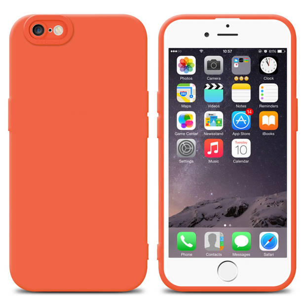 Cadorabo Hoesje geschikt voor Apple iPhone 6 / 6S in FLUID ORANJE - Beschermhoes TPU silicone Cover Case