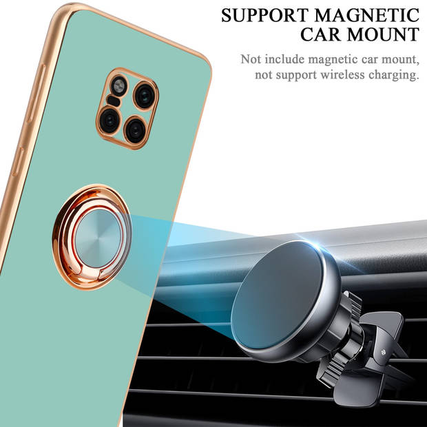 Cadorabo Hoesje geschikt voor Huawei MATE 20 PRO in Glossy Turquoise - Goud - Beschermhoes Camerabescherming