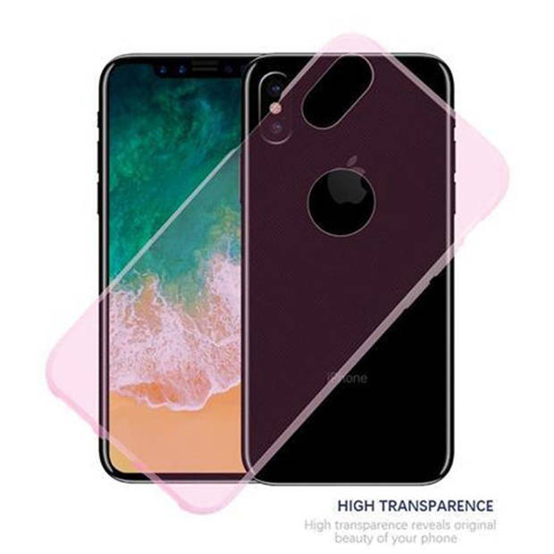 Cadorabo Hoesje geschikt voor Apple iPhone X / XS in TRANSPARANT ROZE - Beschermhoes Cover gemaakt van TPU Silicone Case