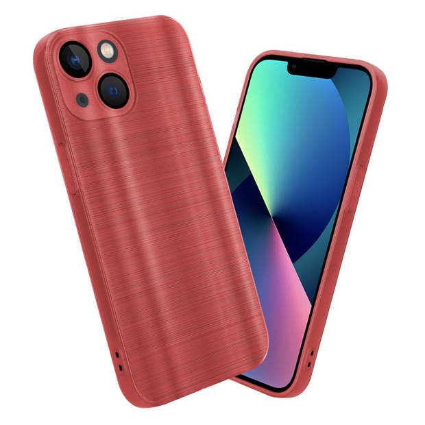 Cadorabo Hoesje geschikt voor Apple iPhone 14 PLUS in Brushed Rood - Beschermhoes Case Cover TPU silicone