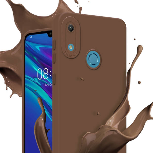 Cadorabo Hoesje geschikt voor Huawei Y6 2019 in FLUID BRUIN - Beschermhoes TPU silicone Cover Case