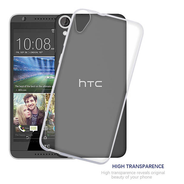 Cadorabo Hoesje geschikt voor HTC Desire 820 in VOLLEDIG TRANSPARANT - Beschermhoes Cover gemaakt van TPU Silicone Case