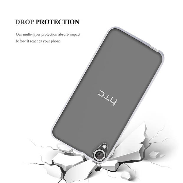 Cadorabo Hoesje geschikt voor HTC Desire 820 in VOLLEDIG TRANSPARANT - Beschermhoes Cover gemaakt van TPU Silicone Case