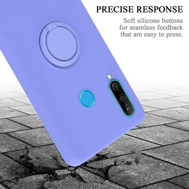 Cadorabo Hoesje geschikt voor Huawei P30 LITE in LIQUID LICHT PAARS - Beschermhoes van TPU silicone Case Cover met ring