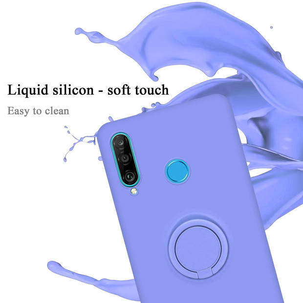 Cadorabo Hoesje geschikt voor Huawei P30 LITE in LIQUID LICHT PAARS - Beschermhoes van TPU silicone Case Cover met ring