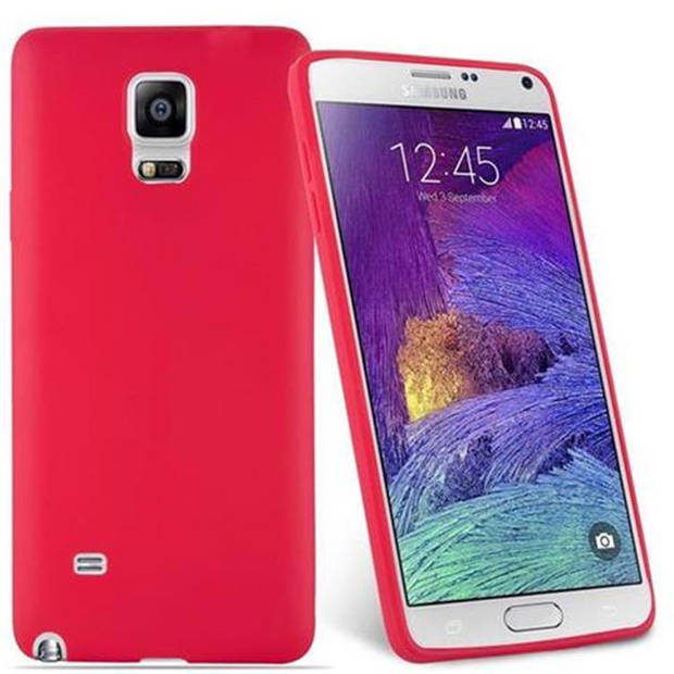 Cadorabo Hoesje geschikt voor Samsung Galaxy NOTE 4 in CANDY ROOD - Beschermhoes TPU silicone Case Cover