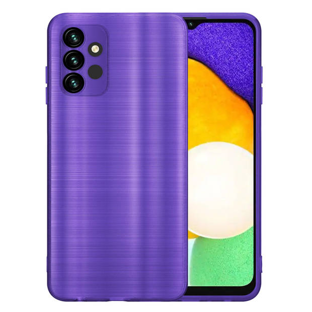 Cadorabo Hoesje geschikt voor Samsung Galaxy A13 5G in Brushed Paars - Beschermhoes Case Cover TPU silicone