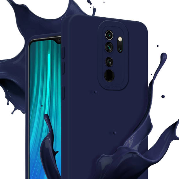 Cadorabo Hoesje geschikt voor Xiaomi RedMi NOTE 8 PRO in FLUID DONKER BLAUW - Beschermhoes TPU silicone Cover Case