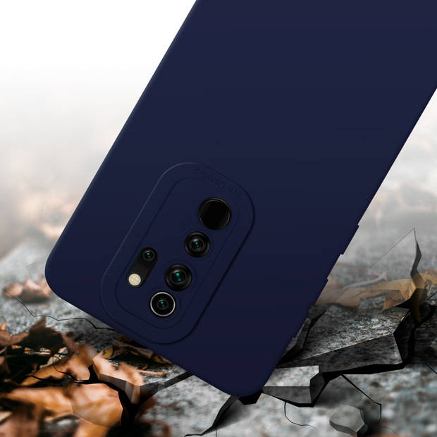 Cadorabo Hoesje geschikt voor Xiaomi RedMi NOTE 8 PRO in FLUID DONKER BLAUW - Beschermhoes TPU silicone Cover Case