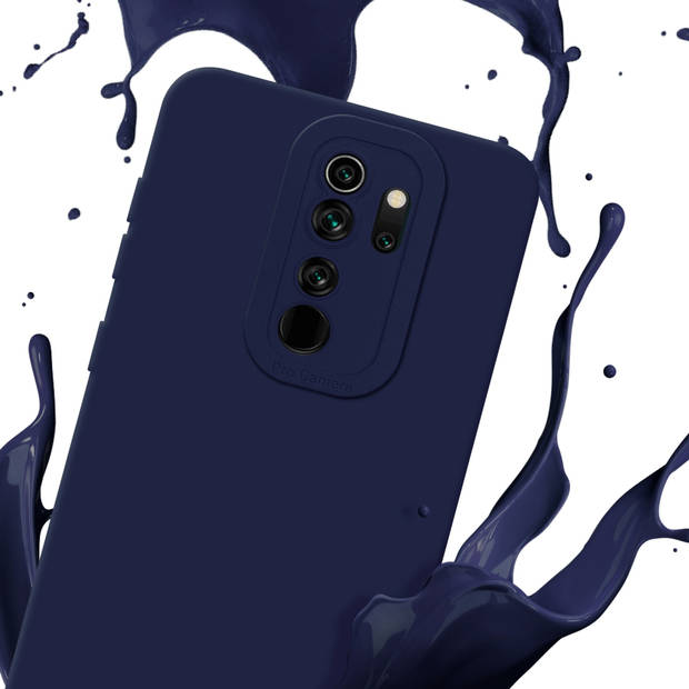 Cadorabo Hoesje geschikt voor Xiaomi RedMi NOTE 8 PRO in FLUID DONKER BLAUW - Beschermhoes TPU silicone Cover Case