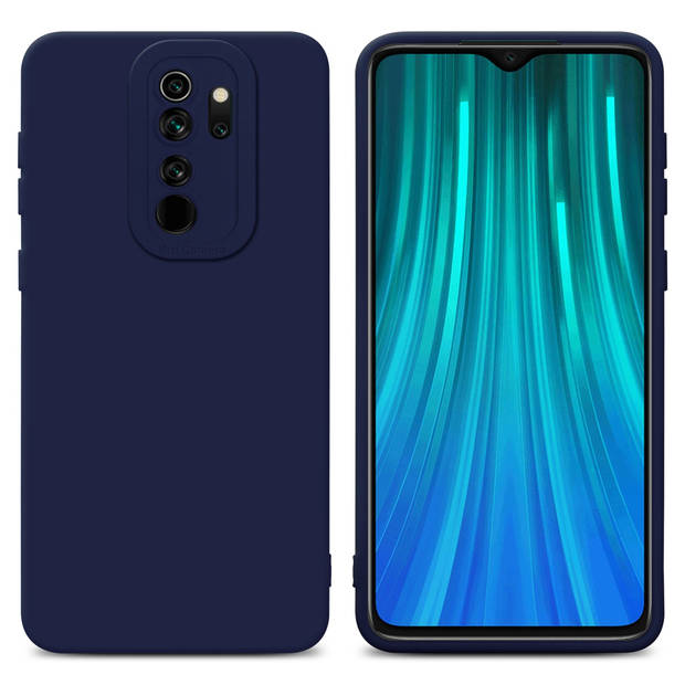 Cadorabo Hoesje geschikt voor Xiaomi RedMi NOTE 8 PRO in FLUID DONKER BLAUW - Beschermhoes TPU silicone Cover Case