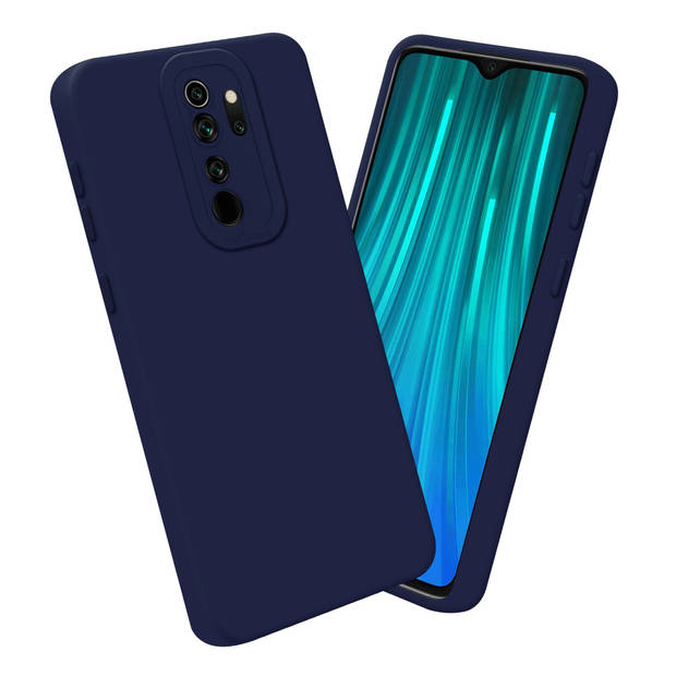 Cadorabo Hoesje geschikt voor Xiaomi RedMi NOTE 8 PRO in FLUID DONKER BLAUW - Beschermhoes TPU silicone Cover Case