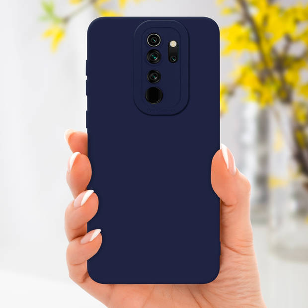 Cadorabo Hoesje geschikt voor Xiaomi RedMi NOTE 8 PRO in FLUID DONKER BLAUW - Beschermhoes TPU silicone Cover Case