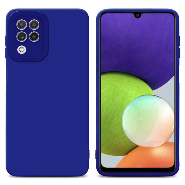 Cadorabo Hoesje geschikt voor Samsung Galaxy A22 4G in FLUID BLAUW - Beschermhoes TPU silicone Cover Case