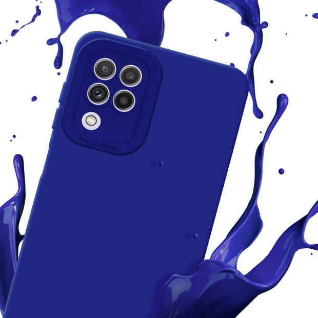 Cadorabo Hoesje geschikt voor Samsung Galaxy A22 4G in FLUID BLAUW - Beschermhoes TPU silicone Cover Case