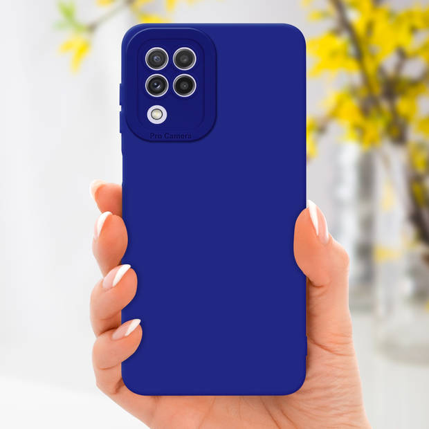 Cadorabo Hoesje geschikt voor Samsung Galaxy A22 4G in FLUID BLAUW - Beschermhoes TPU silicone Cover Case