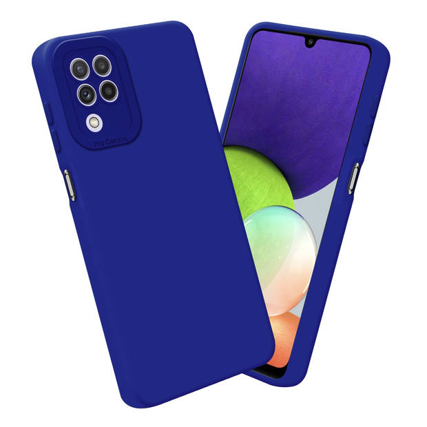 Cadorabo Hoesje geschikt voor Samsung Galaxy A22 4G in FLUID BLAUW - Beschermhoes TPU silicone Cover Case