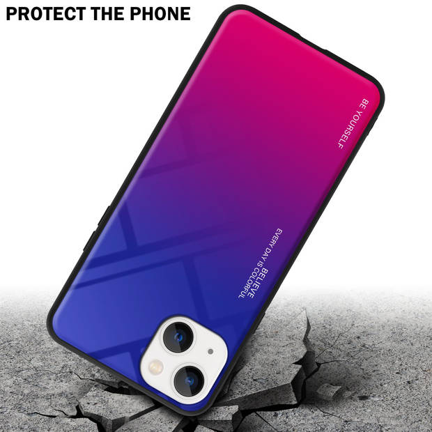 Cadorabo Hoesje geschikt voor Apple iPhone 14 in PAARS - ROOD - Tweekleurige beschermhoes TPU-silicone Case Cover