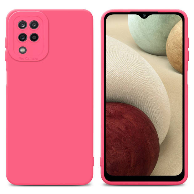 Cadorabo Hoesje geschikt voor Samsung Galaxy A12 / M12 in FLUID ROOD - Beschermhoes TPU silicone Cover Case