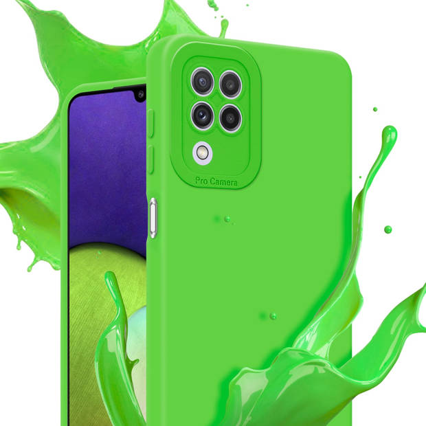 Cadorabo Hoesje geschikt voor Samsung Galaxy A22 4G in FLUID GROEN - Beschermhoes TPU silicone Cover Case