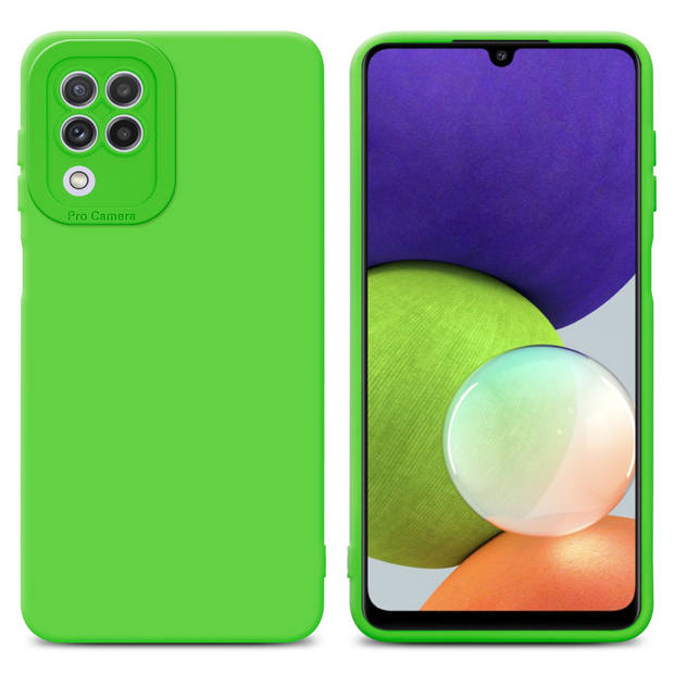 Cadorabo Hoesje geschikt voor Samsung Galaxy A22 4G in FLUID GROEN - Beschermhoes TPU silicone Cover Case