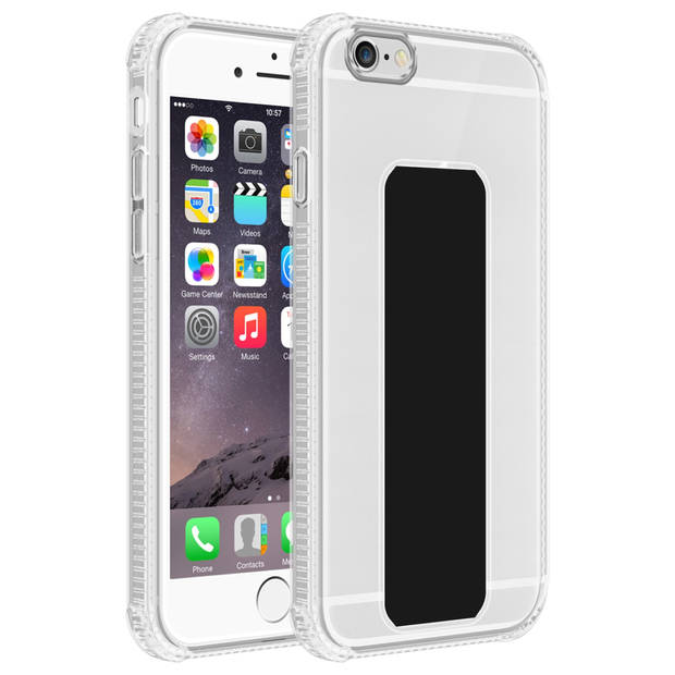 Cadorabo Hoesje geschikt voor Apple iPhone 6 PLUS / 6S PLUS Cover in ZWART - Beschermhoes TPU silicone Case met houder