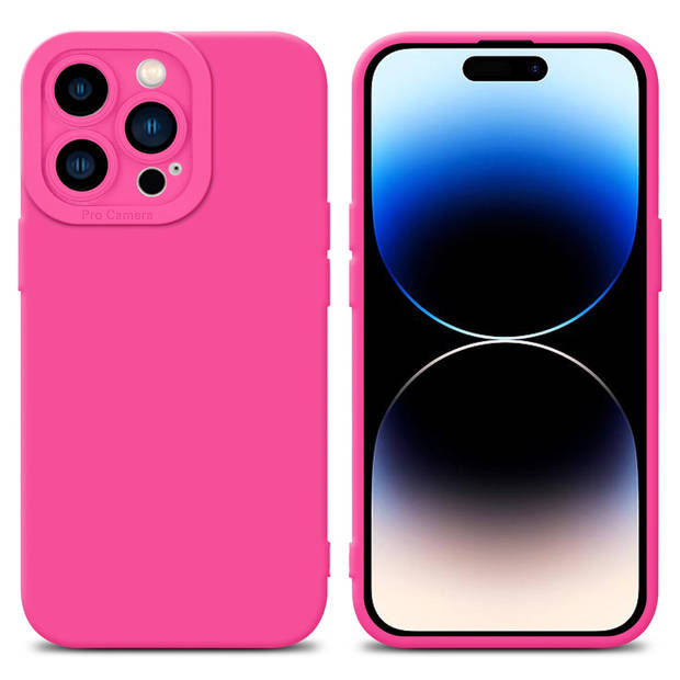 Cadorabo Hoesje geschikt voor Apple iPhone 14 PRO MAX in FLUID HOTPINK - Beschermhoes TPU silicone Cover Case