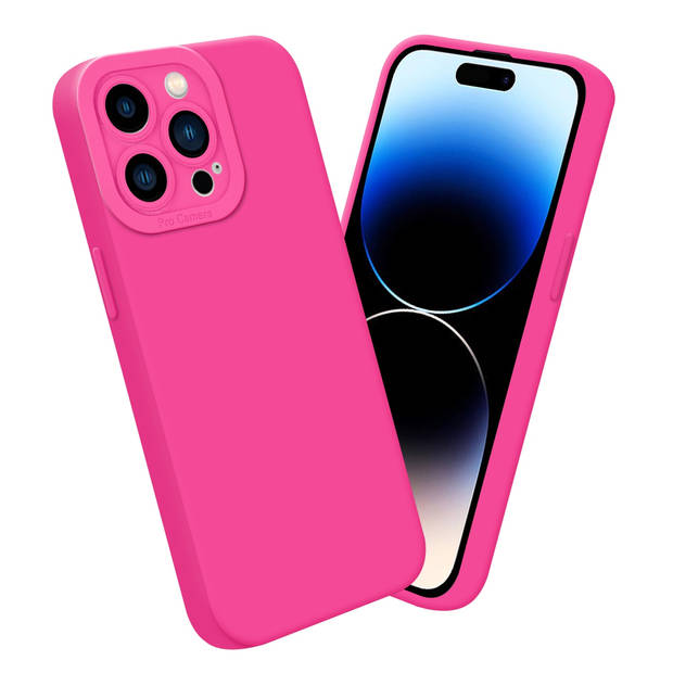 Cadorabo Hoesje geschikt voor Apple iPhone 14 PRO in FLUID HOTPINK - Beschermhoes TPU silicone Cover Case