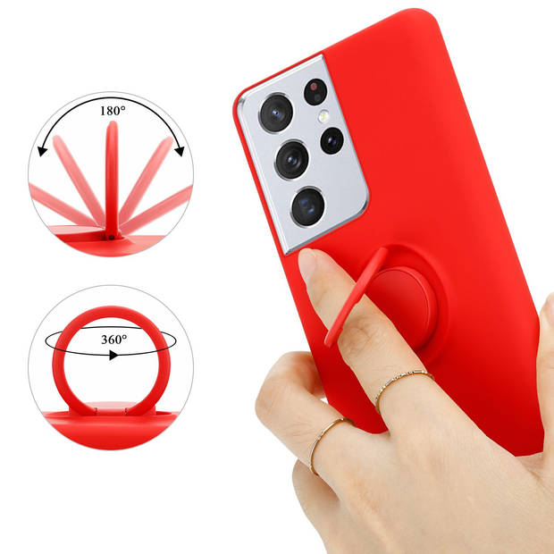 Cadorabo Hoesje geschikt voor Samsung Galaxy S24 ULTRA in LIQUID ROOD - Beschermhoes van TPU silicone Case Cover met