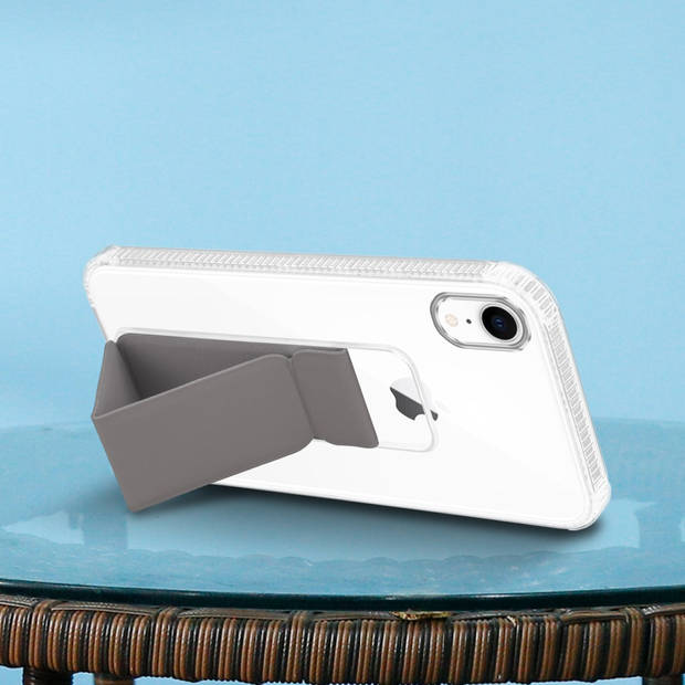 Cadorabo Hoesje geschikt voor Apple iPhone XR Cover in GRIJS - Beschermhoes TPU silicone Case met houder