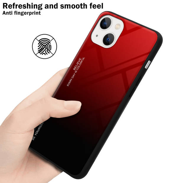 Cadorabo Hoesje geschikt voor Apple iPhone 14 PLUS in ROOD - ZWART - Tweekleurige beschermhoes TPU-silicone Case Cover