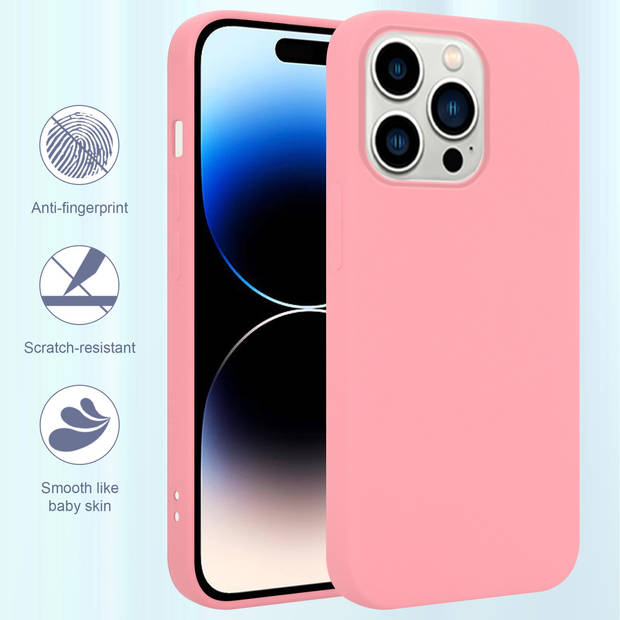 Cadorabo Hoesje geschikt voor Apple iPhone 14 PRO Case in LIQUID ROZE - Beschermhoes TPU silicone Cover