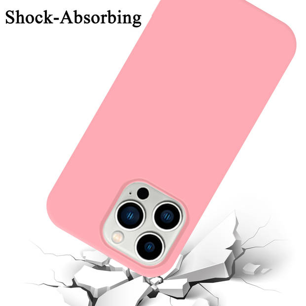 Cadorabo Hoesje geschikt voor Apple iPhone 14 PRO MAX Case in LIQUID ROZE - Beschermhoes TPU silicone Cover