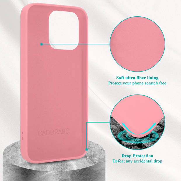 Cadorabo Hoesje geschikt voor Apple iPhone 14 PRO MAX Case in LIQUID ROZE - Beschermhoes TPU silicone Cover