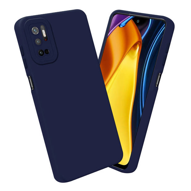 Cadorabo Hoesje geschikt voor Xiaomi RedMi NOTE 10 5G / POCO M3 PRO 5G in FLUID DONKER BLAUW - Beschermhoes TPU silicone