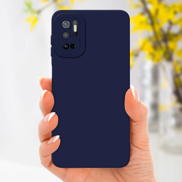 Cadorabo Hoesje geschikt voor Xiaomi RedMi NOTE 10 5G / POCO M3 PRO 5G in FLUID DONKER BLAUW - Beschermhoes TPU silicone