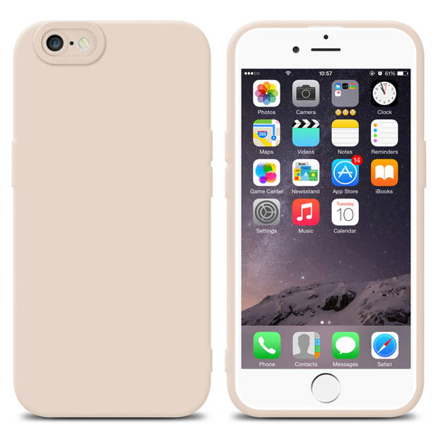 Cadorabo Hoesje geschikt voor Apple iPhone 6 / 6S in FLUID CREAM - Beschermhoes TPU silicone Cover Case