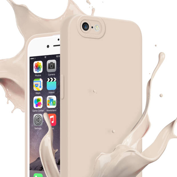 Cadorabo Hoesje geschikt voor Apple iPhone 6 / 6S in FLUID CREAM - Beschermhoes TPU silicone Cover Case