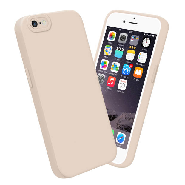 Cadorabo Hoesje geschikt voor Apple iPhone 6 / 6S in FLUID CREAM - Beschermhoes TPU silicone Cover Case