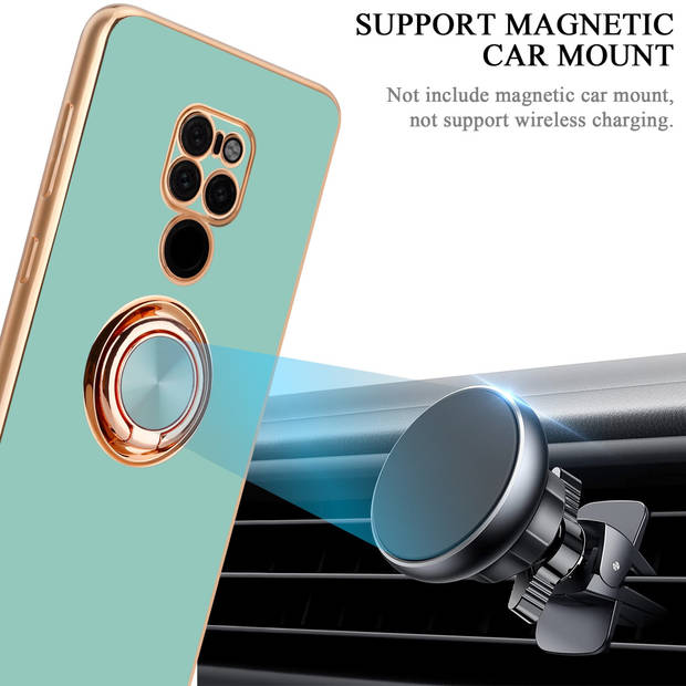 Cadorabo Hoesje geschikt voor Huawei MATE 20 in Glossy Turquoise - Goud - Beschermhoes Camerabescherming magnetische