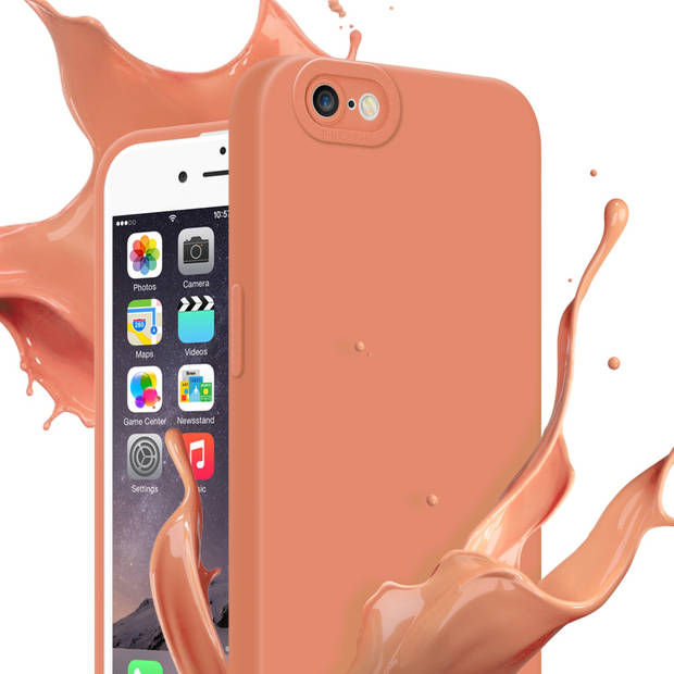 Cadorabo Hoesje geschikt voor Apple iPhone 6 PLUS / 6S PLUS in FLUID LICHT ORANJE - Beschermhoes TPU silicone Cover Case