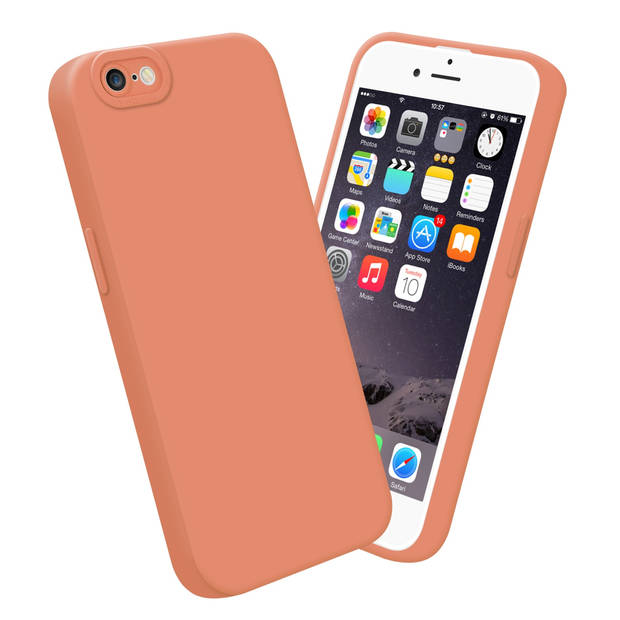 Cadorabo Hoesje geschikt voor Apple iPhone 6 PLUS / 6S PLUS in FLUID LICHT ORANJE - Beschermhoes TPU silicone Cover Case