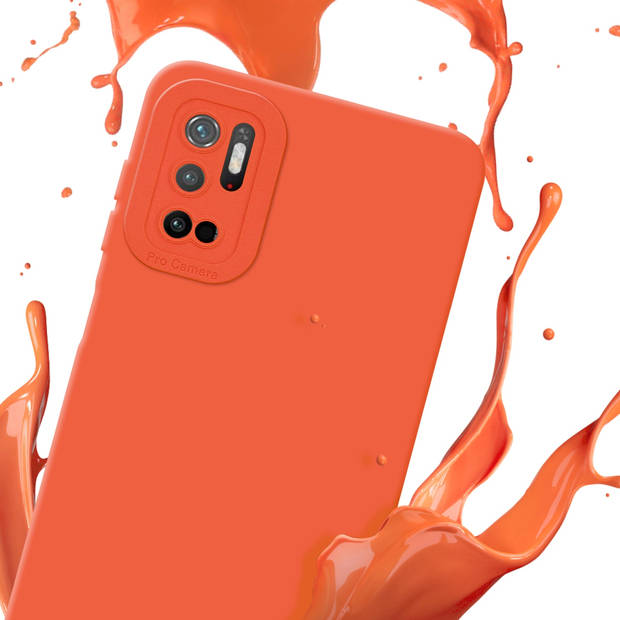 Cadorabo Hoesje geschikt voor Xiaomi RedMi NOTE 10 5G / POCO M3 PRO 5G in FLUID ORANJE - Beschermhoes TPU silicone Cover