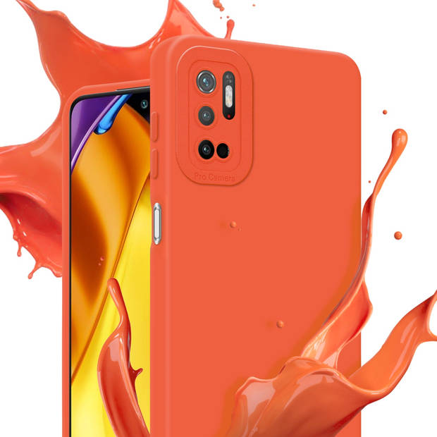 Cadorabo Hoesje geschikt voor Xiaomi RedMi NOTE 10 5G / POCO M3 PRO 5G in FLUID ORANJE - Beschermhoes TPU silicone Cover