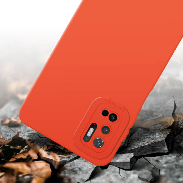 Cadorabo Hoesje geschikt voor Xiaomi RedMi NOTE 10 5G / POCO M3 PRO 5G in FLUID ORANJE - Beschermhoes TPU silicone Cover