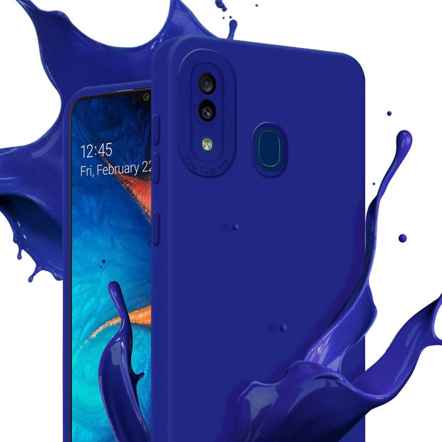 Cadorabo Hoesje geschikt voor Samsung Galaxy A20 / A30 / M10s in FLUID BLAUW - Beschermhoes TPU silicone Cover Case