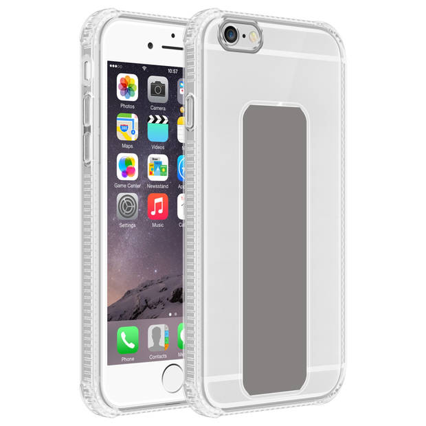 Cadorabo Hoesje geschikt voor Apple iPhone 6 PLUS / 6S PLUS Cover in GRIJS - Beschermhoes TPU silicone Case met houder